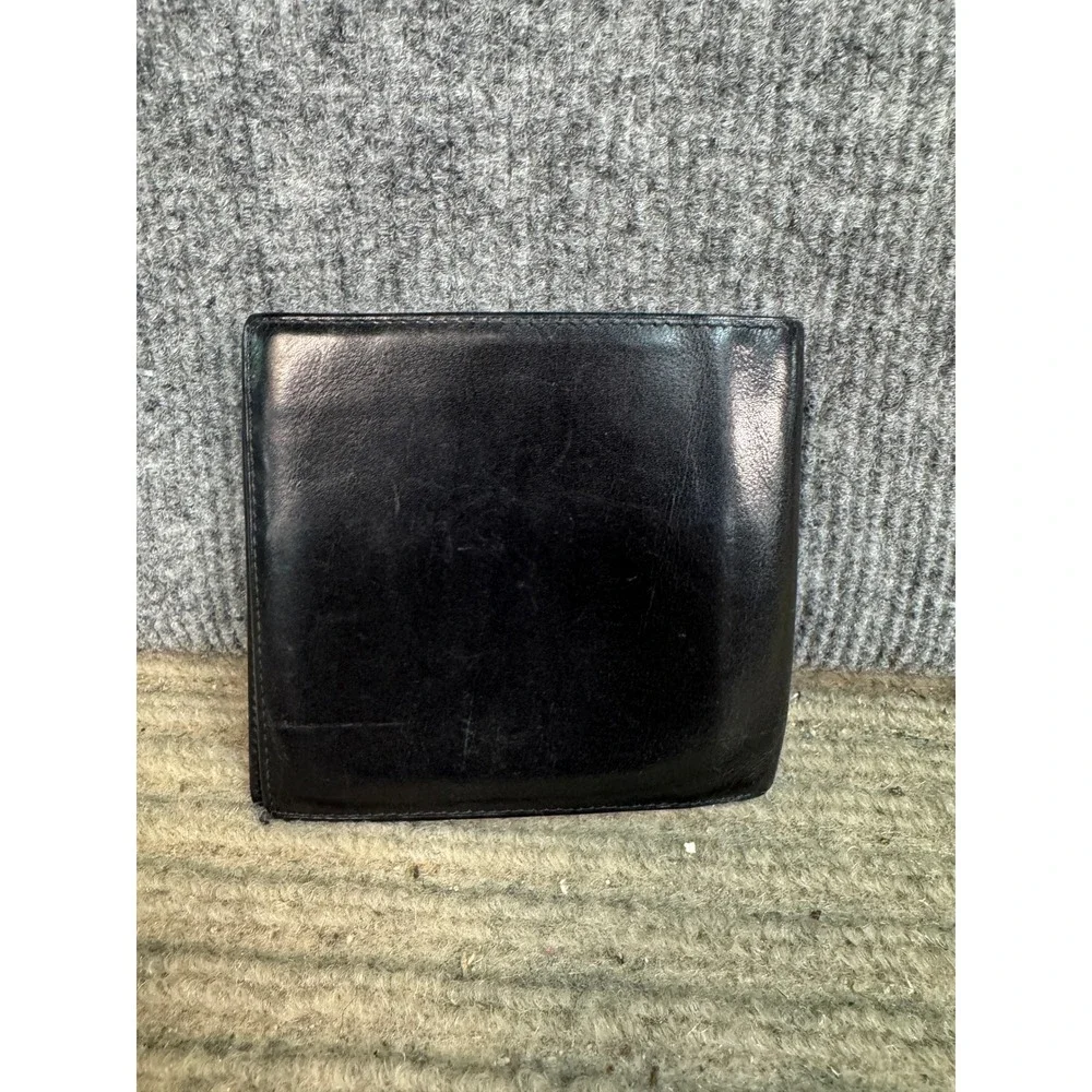 Plains States Leather Co Mens Black Leather Bifold Wallet with ID Window